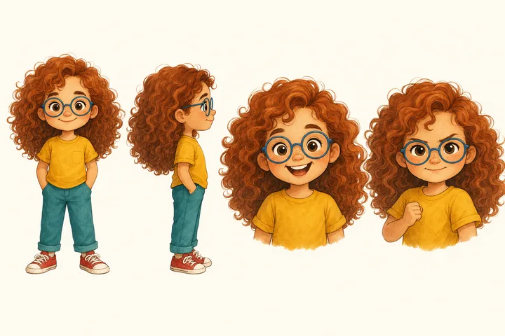 Illustrated character variations from Fable Steps